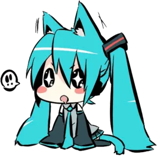 😻 Hatsune Miku Anime, Manga, Kawaii, Chibi, Vocaloid, Hatsune Miku telegram sticker