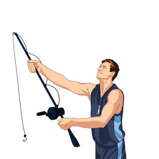 🎣 мужчина, рыбалка, спорт, рыбак, удочка telegram sticker
