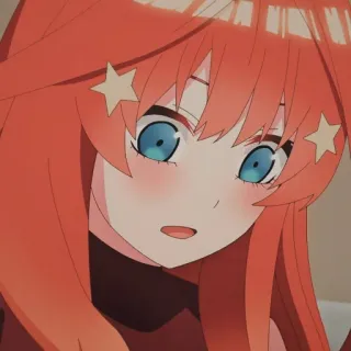 🌿 Itsuki Nakano The Quintessential Quintuplets Anime, Garota, Cabelo Vermelho, Estrelas whatsapp sticker