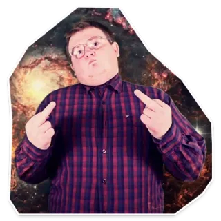 🖕 man, middle finger, rude, glasses telegram sticker