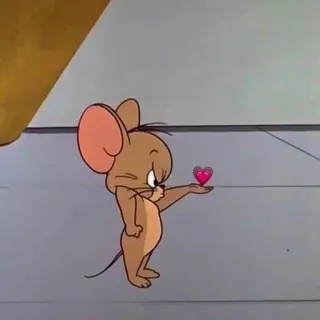 😠 Jerry Mouse Tom and Jerry dessin animé, souris, amour, coeur, animation, amitié telegram sticker