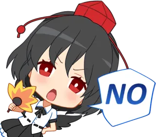 👎 NO anime, chibi, no, cute, disagreement telegram sticker