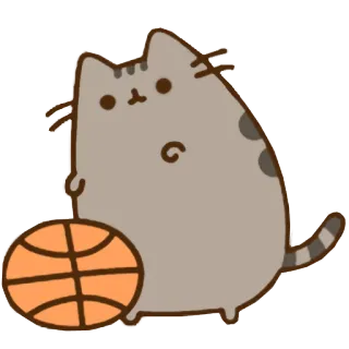 🏀 Pusheen 猫, プシーン, バスケットボール, スポーツ, かわいい, アニメ telegram sticker