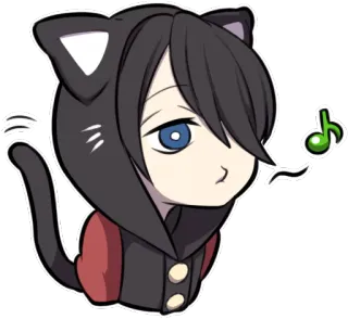 🙂 Katze, Anime, Manga, süß, kawaii, Cartoon, Figur telegram sticker