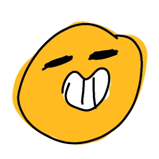 😆 emoticon, emoji, happy, smile, cartoon, drawing telegram sticker