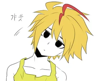 ✨ 갸웃 Cartoon, Anime, Geel haar, Verward telegram sticker