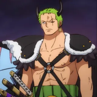 😒 Zoro One Piece Anime, Spadaccino, Pirata, Cicatrice, Muscoli telegram sticker