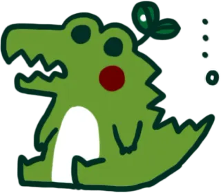😯 buaya, aligator, lucu, kartun, binatang, hijau telegram sticker