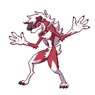 🎮 Lycanroc Pokemon โปเกมอน, ไลแคนร็อก, หมาป่า, ร่างกลางวัน, วิดีโอเกม telegram sticker