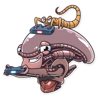 🎮 Alien Xénomorphe, Alien, Gaming, Science-fiction, Personnage de film, Facehugger whatsapp sticker