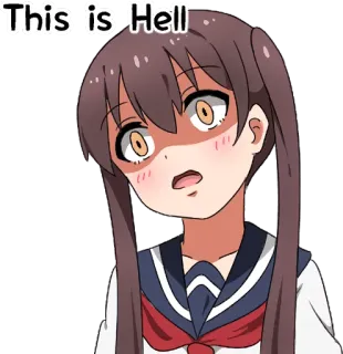 😵 This is Hell anime, manga, hell, emotional, distress, funny telegram sticker
