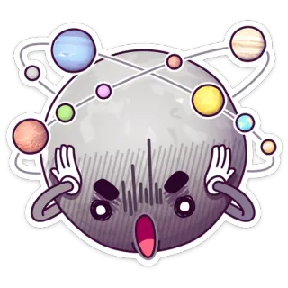😱 ดาวเคราะห์, ระบบสุริยะ, การ์ตูน, อวกาศ, จักรวาล, ดาราศาสตร์, วงโคจร telegram sticker