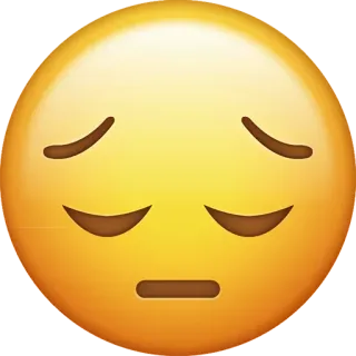 😔 emoji, sad, disappointed, face whatsapp sticker