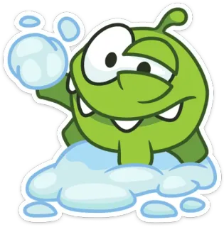 🐸 Om Nom Cut the Rope Om Nom, Cut the Rope, игра, мультфильм, монстр, милый, конфета telegram sticker