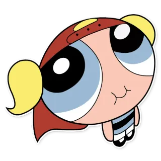 😌 Bubbles The Powerpuff Girls cartone animato, ragazza, supereroe, carino, Blossom, Buttercup telegram sticker