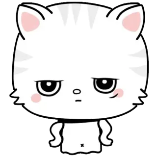 😒 고양이, 귀여운, 동물, 스티커, 만화 telegram sticker