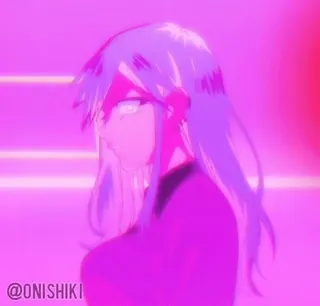 🔥 @ONISHIKI 动漫, 女人, 紫色, Onishiki whatsapp sticker
