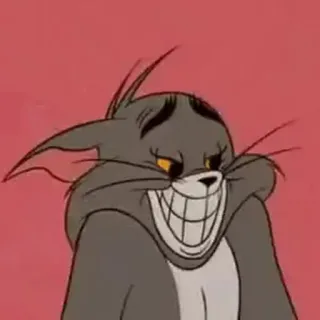 😁 Tom Cat Tom and Jerry cartoon, cat, smile, creepy, smug telegram sticker