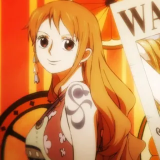 ☺️ Nami One Piece 动漫, 漫画, 海盗, 航海员, 橘色头发 telegram sticker