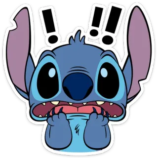 😳 Stitch Lilo & Stitch Стич, Дисней, Мультфильм, Милый, Взволнованный, Синий whatsapp sticker