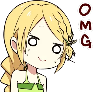 😑 OMG gái anime, dễ thương, bất ngờ, ôi trời ơi, sốc, hoạt hình telegram sticker