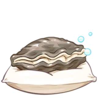 🛀 palourde, coussin, huître, mer, coquillage, perle telegram sticker