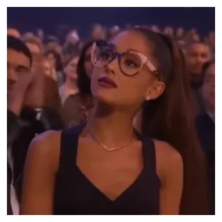 💧 Ariana Grande chanteur, célébrité, pop star, lunettes, événement, public telegram sticker