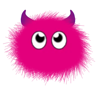 😍 Monstro, Rosa, Diabo, Fofo, Desenho animado, Fofo, Chifres, Olhos whatsapp sticker