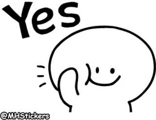 👌 Yes sim, feliz, concordância, positivo, afirmativo, desenho animado telegram sticker