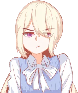 😒 anime, manga, character, blond, grumpy, expression telegram sticker