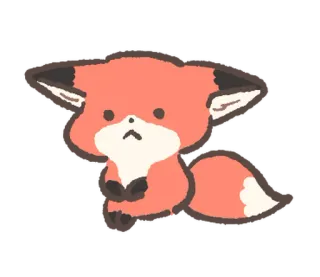 😞 キツネ, 動物, かわいい, カワイイ, 漫画, ステッカー telegram sticker