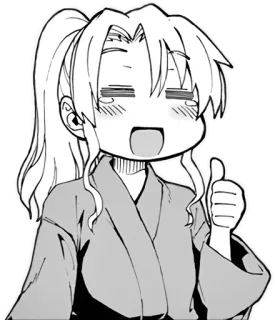 👍 anime, manga, thumbs up, cute, ponytail, happy telegram sticker
