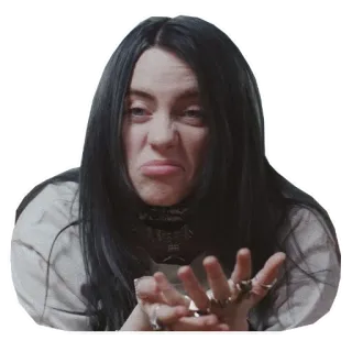🤨 Billie Eilish Billie Eilish, นักร้อง, ป็อปสตาร์, คนดัง, เพลง telegram sticker