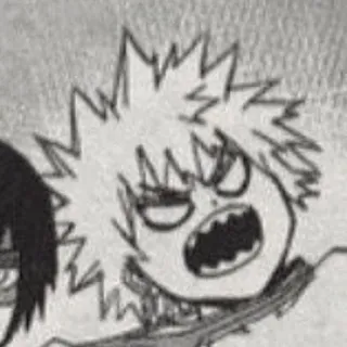 🔌 Bakugo My Hero Academia Bakugo, My Hero Academia, Anime, Manga, boos, uitdrukking telegram sticker