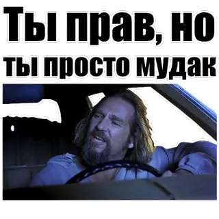 😤 Ты прав, но ты просто мудак the dude, swear word, offensive telegram sticker