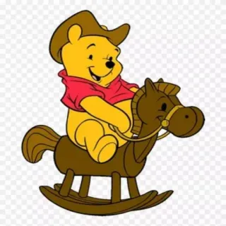 🤩 Winnie the Pooh Winnie the Pooh, cowboy, horse, cartoon telegram sticker