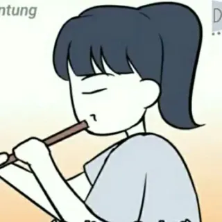 📍 漫画, フルート, 音楽演奏, イラスト, 音楽, 可愛い, 女の子 telegram sticker