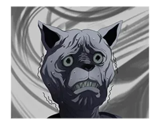 😰 anime, cat, monster, creepy, horror, animal, sweaty, distressed telegram sticker