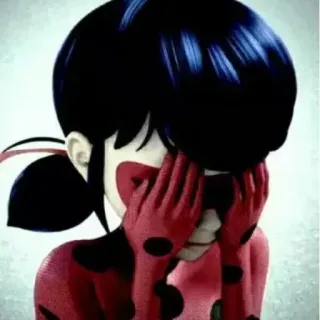 😭 Ladybug Miraculous Ladybug triste, llorando, anime, mariquita, miraculous, dibujos animados, marinette telegram sticker