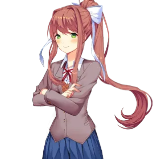 😌 Monika Doki Doki Literature Club! anime, manga, character, video game, doki doki literature club, monika telegram sticker