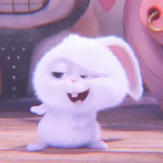 🐰 Snowball The Secret Life of Pets bunny, rabbit, pet, animal, cartoon, character, cute, fluffy whatsapp sticker