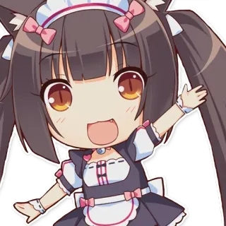 👋 anime, catgirl, maid, cute, kawaii whatsapp sticker