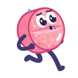🏃‍♂️ pink, running, cartoon, sad, character, animated telegram sticker