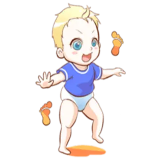 👣 Baby, Kleinkind, süß, Cartoon whatsapp sticker