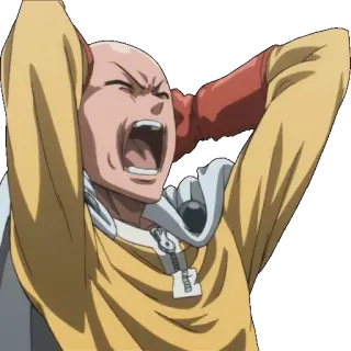 😫 Saitama One-Punch Man อนิเมะ, ไซตามะ, วันพันช์แมน, ฮีโร่, โกรธ, ตัวละคร, มังงะ telegram sticker