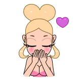 😘 Мультфильм, Девушка, Блондинка, Любовь, Милый, Сердце telegram sticker