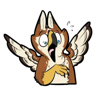 😱 cartoon, bird, anthropomorphic, animal, wings telegram sticker