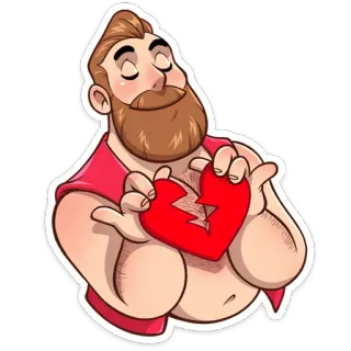 💔 chagrin d'amour, triste, dessin animé, homme, amour, coeur brisé whatsapp sticker