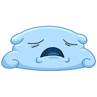 😴 sedih, awan, kartun, cuaca, biru, emoji whatsapp sticker