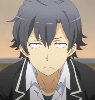 🫓 Hachiman Hikigaya My Teen Romantic Comedy SNAFU อนิเมะ, ตัวละคร, ฮาจิมัง, ฮิกิกายะ, Oregairu, ตัวละครอนิเมะ whatsapp sticker